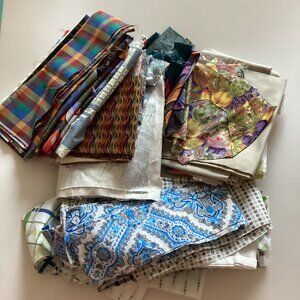 A Bundle Bag of Cotton Fabric Material Scraps Quilting Sewing